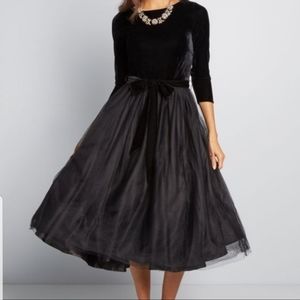 Collectif X modcloth black velvet midi